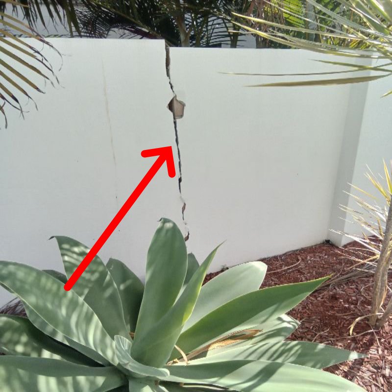 Cracked External Masonry Fencing Ground Movement